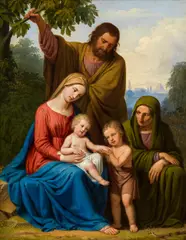 Josef Arnold, The holy family with saints Elizabeth and John, 1827, oil on canvas