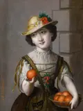 Johann Baptist Reiter, The young orange seller, oil on canvas