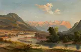 attributet to Maximilian Haushofer, A landscape, oil on cardboard