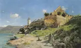 Eduard Zetsche, View of Dürnstein, 1887, oil on panel