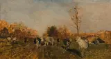 Emil Jakob Schindler, Landscape with cattle (scenery of Fischamend or Haslau)
