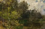 Adolf Gustav Ditscheiner, Meadow landscape, 1901, oil on canvas