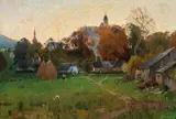 Eduard Zetsche, View of Heiligenkreuz, 1909, oil on canvas