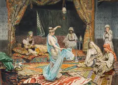 Giuseppe Riva, Oriental dancer, watercolour on paper