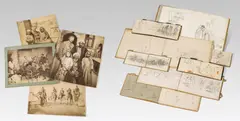 Leopold Carl Müller, Mixed lot: 8 sketch books, 2 prints, 8 photographs, c. 1881-82, pencil on paper, print on paper, photographs, unframed