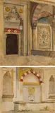 Leopold Carl Müller, Mixed lot (2 studies): Interior of a mosque; Islamic fountain