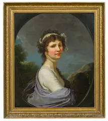 circle of Johann Baptist Lampi the Elder, Theresia von Wohlleben (1775-1822), born Schober, oil on canvas
