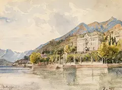 Rudolf von Alt, Bellaggio on the Lake Como, watercolour on paper