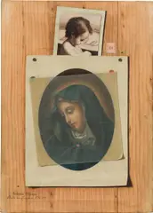 Francesco Alegiani, Trompe l'oeil with Madonna by Carlo Dolci, oil on canvas, unframed