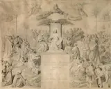 August von Wörndle, Er wird abwischen die Thraenen von ihren Augen und der Tod wird nicht mehr sein, pencil on paper