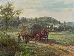Return from the fields by Fritz van der Venne, oil on panel, sold Feb 2017
