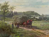 Fritz van der Venne, Return from the fields, oil on panel