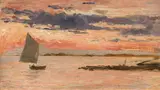 Marie Egner, The lagoon of Grado at sunset