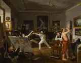 Joseph Weidner, In the painter's studio, 1836, oil on canvas