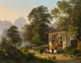 Joseph Höger, Chapel of Calvary near Berchtesgaden, oil on canvas