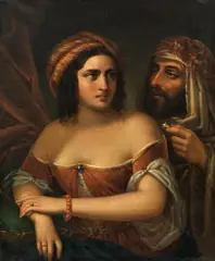 Acquaroli, Oriental couple, oil on canvas