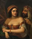 Acquaroli, Oriental couple, oil on canvas
