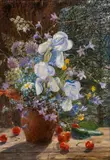 Auguste Doll, Flower still life with cherries, 1905, oil on canvas