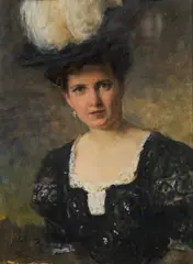 Portrait of the Countess Gisela Kinsky of Wchinitz and Tettau, born Zwonek (1876-1939) by John Quincy Adams, 1906, oil on panel, sold Feb 2017