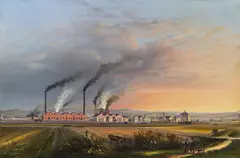 Carl Thoendel, Iron mill Stephanau/Stepanov in Moravia, 1859, oil on canvas