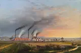 Carl Thoendel, Iron mill Stephanau/Stepanov in Moravia, 1859, oil on canvas