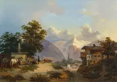 Franz Barbarini, View of Malvina in Tyrol, 1863, oil on cardboard
