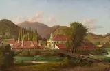 Josef von Schloegl, Manor house and hammer mill, 1869, oil on canvas
