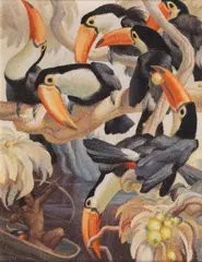 Norbertine Bresslern-Roth, Tukanjäger, 1943, Öl auf Jute