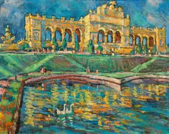 Georg Pevetz, Gloriette (Schönbrunn), Öl auf Pressspanplatte