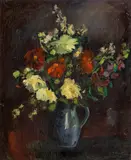 Rudolf Buchner, Blumen, 1942, Öl auf Holz