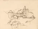 Herbert Boeckl, Franzensburg, Kohle auf Papier