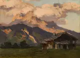Karl Ludwig Prinz, Admont, Blick gegen großen Buchstein, Öl auf Holz