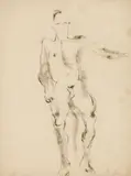 Herbert Boeckl, Male nude, 1919, charcoal on paper