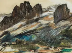 Marmolata by Karl Josef Gunsam, 1958, Pastell auf Papier, sold Mar 2017