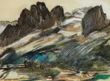 Karl Josef Gunsam, Marmolata, 1958, Pastell auf Papier