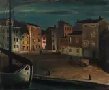 Nächtlicher Hafen by Erich Miller-Hauenfels, um 1934, Öl auf Leinwand, sold Mar 2017