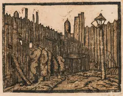 Rudolf Wacker, Lager Tomsk, 1919, Holzschnitt auf Papier