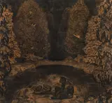 Fritz Silberbauer, Paar auf einer Waldlichtung, Kaltnadelradierung auf Papier