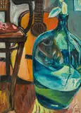 Josef Kern, Stillleben mit Gitarre, 1979, Öl auf Leinwand
