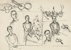 Study by Herbert Boeckl, India ink on paper, sold Mar 2017