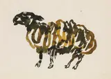Gustav Hessing, Schaf, 1960, Aquarell auf Papier