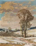 Josef Stoitzner, Landschaft bei Sittendorf im Wienerwald, um 1920, Öl auf Leinwand