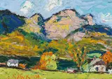 Karl Stark, Grundlsee, 1998, Öl auf Hartfaserplatte
