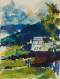Karl Stark, Landschaft mit Gehöft