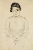Leo Sebastian Humer, Damenporträt, 1921, Mischtechnik auf Papier