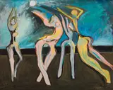 Vier Ball spielende Akte by Alfred Kornberger, 1994, Öl auf Leinwand; ungerahmt, offered Mar 2017