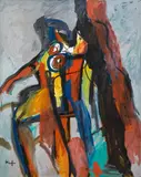 Aktkomposition by Alfred Kornberger, 1998, Öl auf Leinwand; ungerahmt, sold Mar 2017