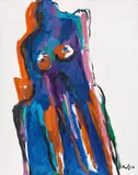 Blau-violetter Akt auf Weiss by Alfred Kornberger, 1998, Öl auf Leinwand; ungerahmt, offered Mar 2017