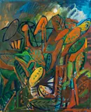 Alfred Kornberger, Blattgewirr, 1987, Öl auf Leinwand; ungerahmt