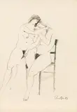 Alfred Kornberger, Zwei nackte Frauen auf Stuhl